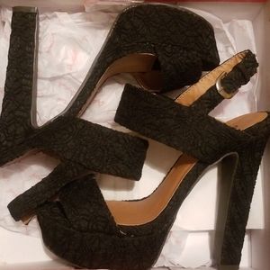 Black strappy heels